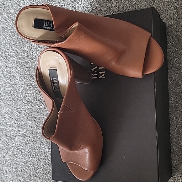 Sz 6.5 tan leather Mules - Picture 1 of 4